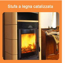 Stufa catalizzata a legna